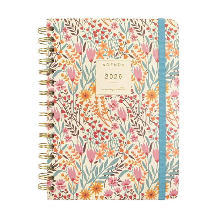 Finocam Moniquilla Agenda de Espiral - Anual 2026 - Planificador - Cierre de Goma - Formato E10 - 155X212mm - Semana Vista Horizontal - Tematica de Fl 1