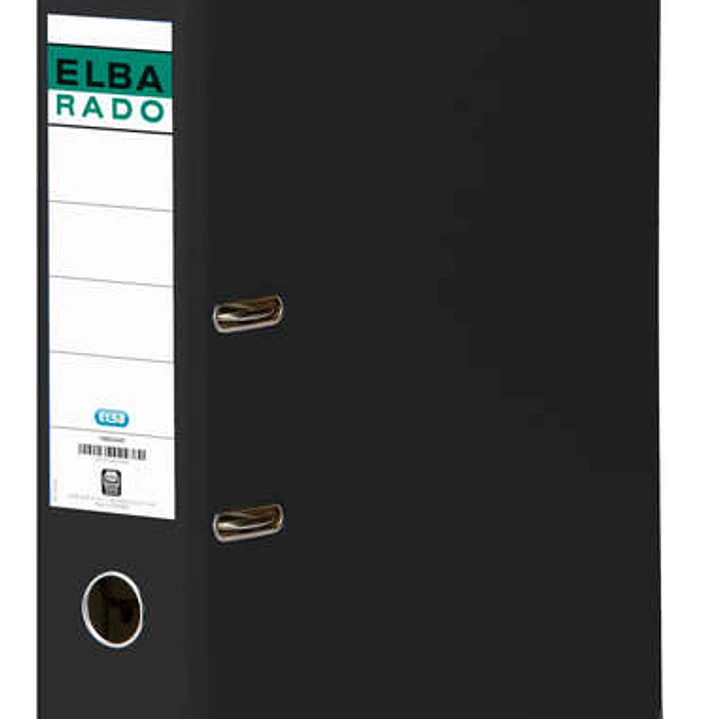Elba Chic Archivador Tamaño A4 - Lomo de 80mm - Con Palanca y Rado - Forrado Exterior PVC - Color Negro 1