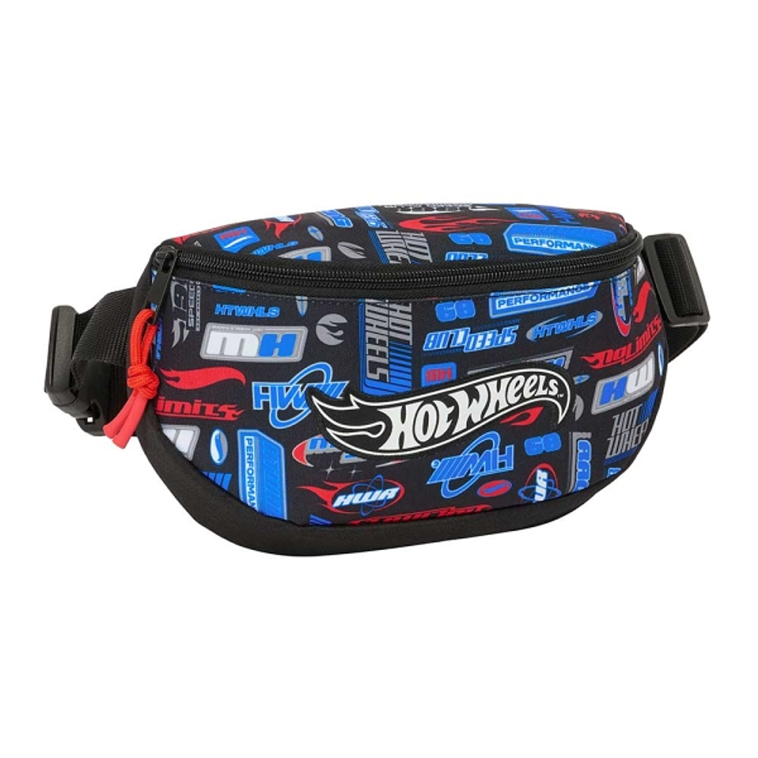 Safta Hot Wheels Bolsa de Cintura - Cintas Ajustables - 2.9L - Material Resistente - 230x90x140mm - Color Azul 1