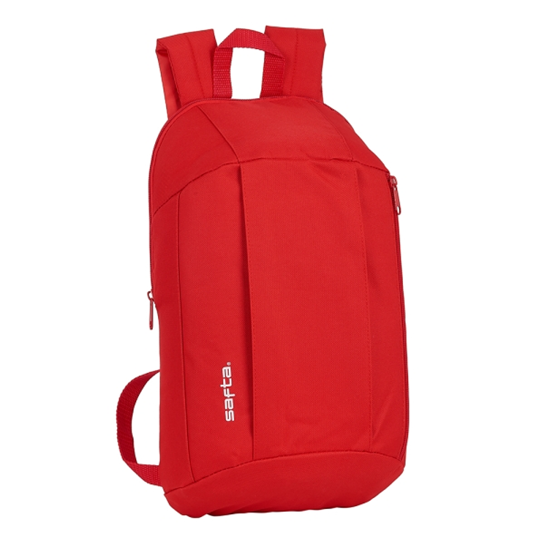 Safta Mini Mochila - Hombreras Acolchadas - Cremallera - Asa Superior - Bolsillo Frontal - Ajustables y Confortables - 8.5L - 220x100x390mm - Color Ro 1