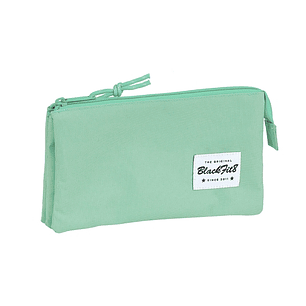 Safta Blackfit8 Portatodo - 3 Compartimentos con Cremalleras - Bolsillo Interior - 0.6L - 220x30x120mm - Color Turquesa