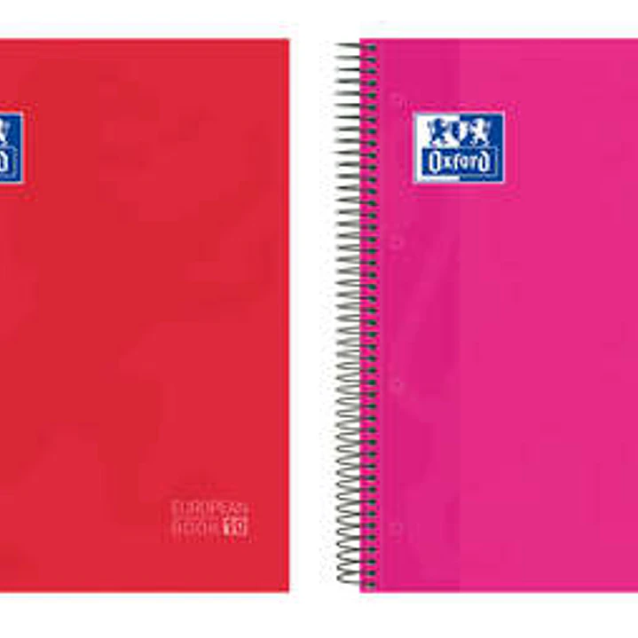 Oxford Europeanbook 10 Cuaderno Espiral Formato A4+ Cuadriculado 5x5mm - 150 Hojas - Tapa Extradura acabado Brillante - 10 Bandas de Color - Colores S 1
