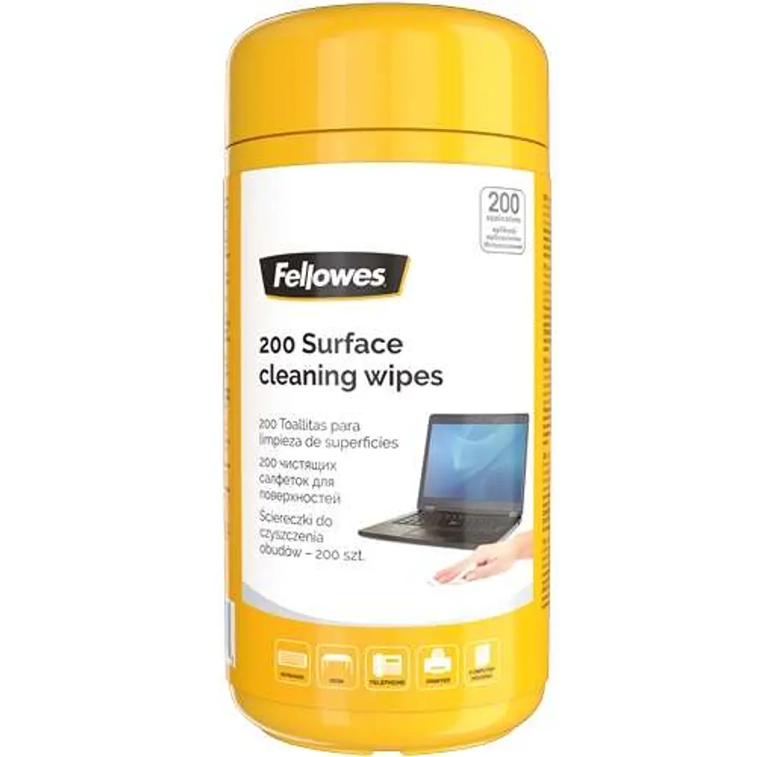 Fellowes Pack de 200 Toallitas de Limpieza para Superficies 1