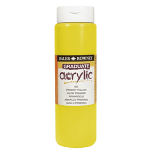 Daler Rowney Graduate Pintura Acrilica - Botella de Plastico - 500ml - Color Amarillo Primario