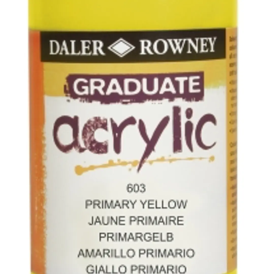 Daler Rowney Graduate Pintura Acrilica - Botella de Plastico - 500ml - Color Amarillo Primario 1