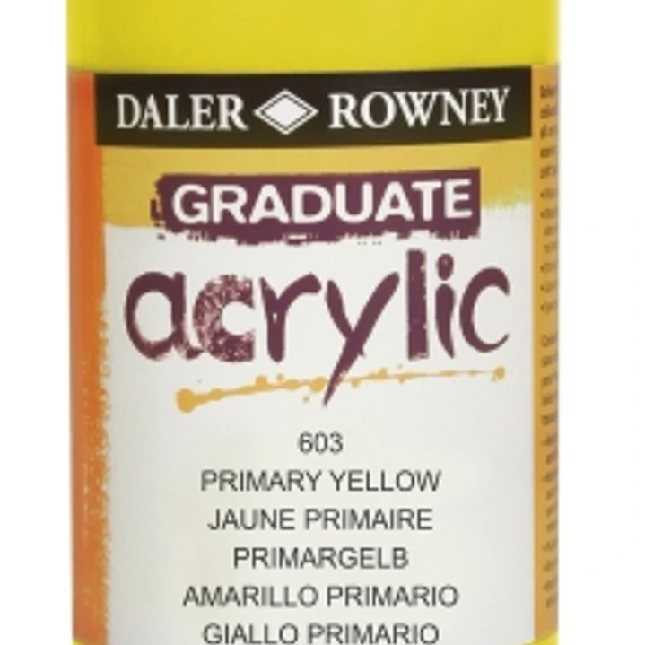 Daler Rowney Graduate Pintura Acrilica - Botella de Plastico - 500ml - Color Amarillo Primario 1