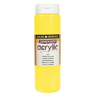 Daler Rowney Graduate Pintura Acrilica - Botella de Plastico - 500ml - Color Amarillo Limon