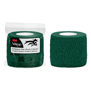 3M Vetrap Venda Cohesiva - 5cm x 4.5m - Flexible - Transpirable - Autoadhesiva - Color Verde Militar