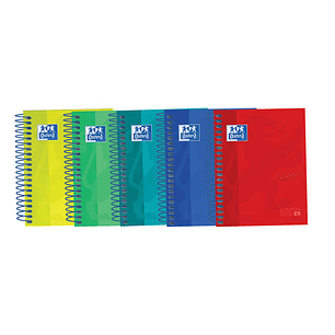 Oxford Touch Europeanbook 4 8º - Cuaderno Espiral Microperforado - Tapa Extradura - 120 Hojas - 5x5 - Colores Surtidos