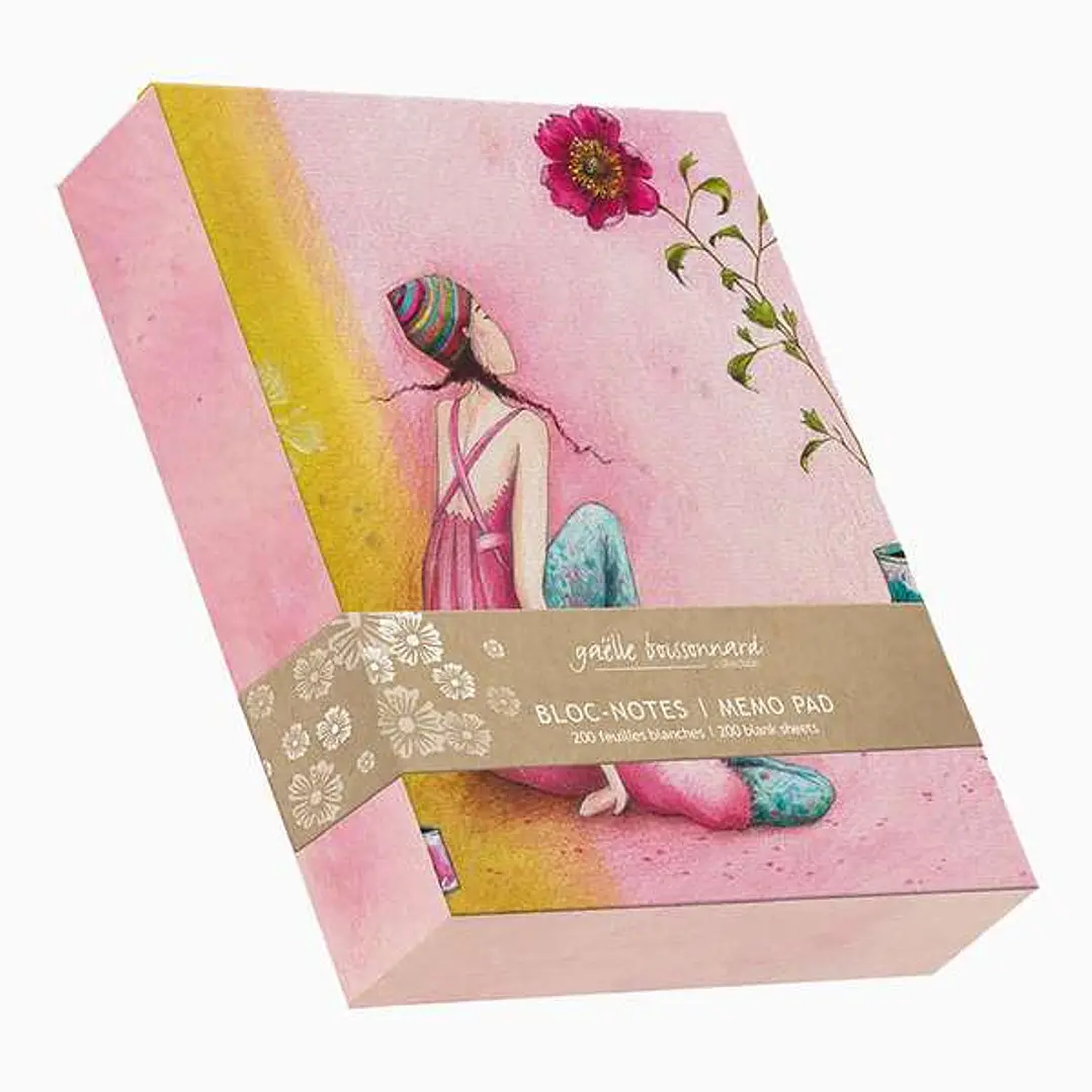 Pictura Aquarupella Gaëlle Boissonnard Bloc de 200 Notas Memo Blancas 10.5x15cm - Tapa con Acabado en Barniz - Laminado Mate de Tacto Suave - Papel co 1