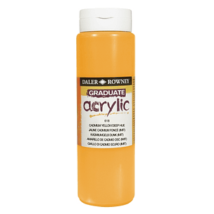 Daler Rowney Graduate Pintura Acrilica - Botella de Plastico - 500ml - Color Amarillo de Cadmio Profundo