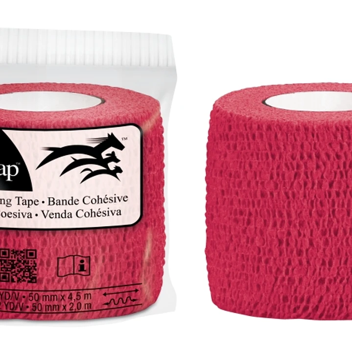 3M Vetrap Venda Cohesiva - 5cm x 4.5m - Flexible - Transpirable - Autoadhesiva - Color Rojo 1