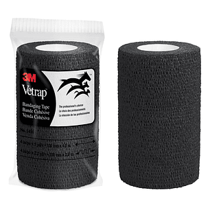 3M Vetrap Venda Cohesiva - 5cm x 4.5m - Flexible - Transpirable - Autoadhesiva - Color Negro