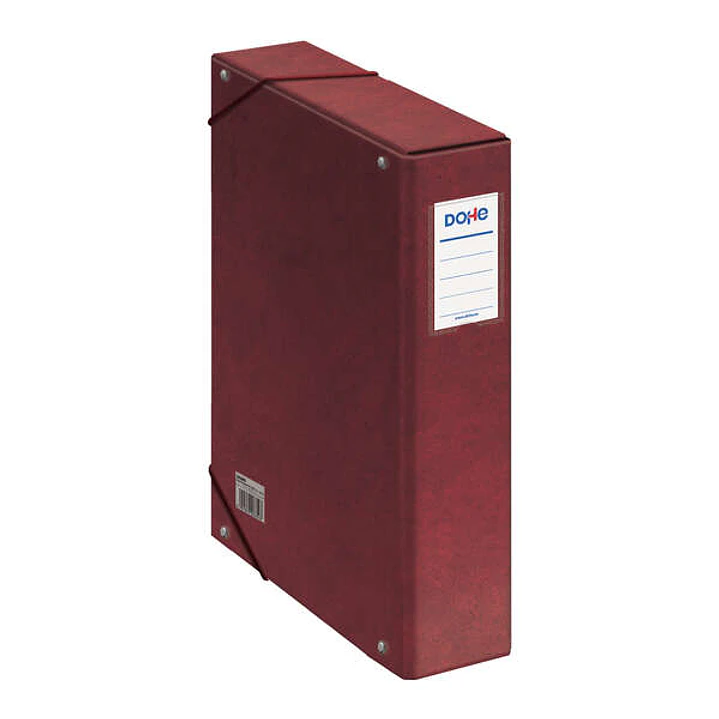 Dohe Caja para Proyectos Lomo 7cm - Carton Forrado con Papel Impreso y Plastificado - Cierre con Gomas - Color Rojo 1