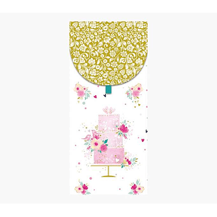 Pictura Tarjeta Money Cards - 9.6x21.3cm - Formato Vertical para Regalos Elegantes - Tematica de Tarta - Embolsada Individualmente - Incluye Sobre Bla