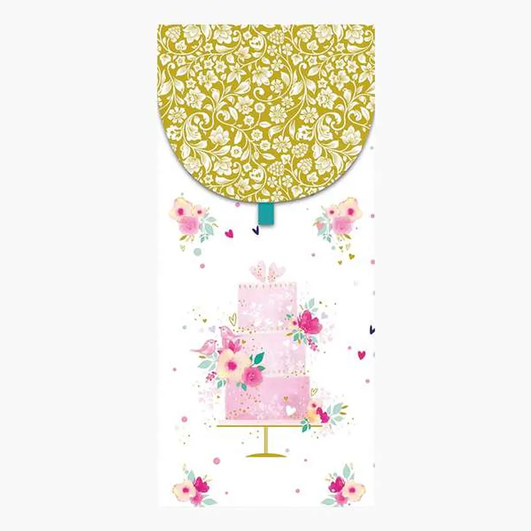 Pictura Tarjeta Money Cards - 9.6x21.3cm - Formato Vertical para Regalos Elegantes - Tematica de Tarta - Embolsada Individualmente - Incluye Sobre Bla 1