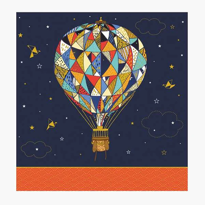 Pictura Tarjeta Arabesque - 16x16cm - Tematica Globo Aerostatico - Triptica sin Envoltorio - Incluye Sobre Blanco - Papel con Certificacion FSC 1