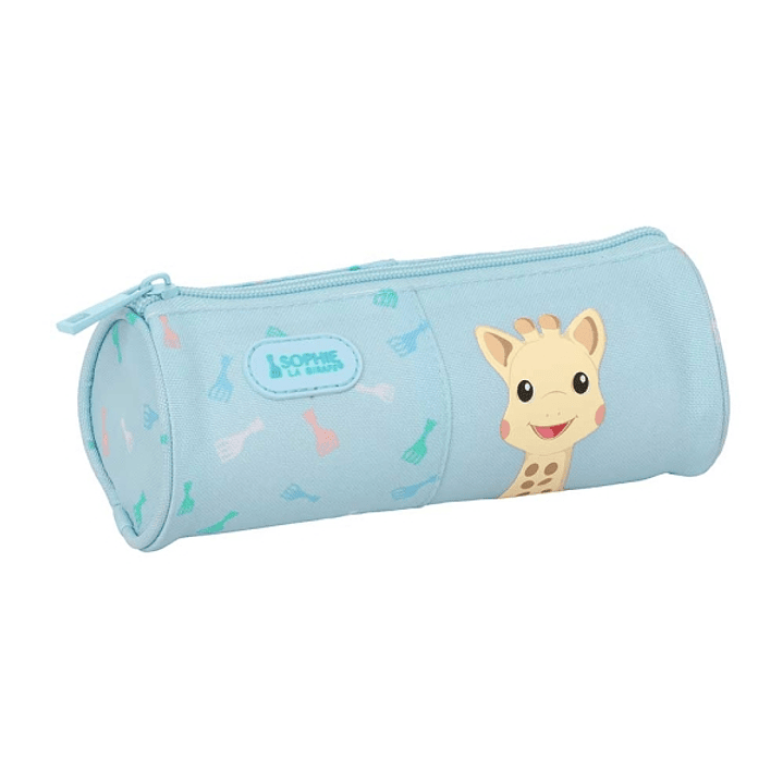Safta Sophie la Girafe Dreams Portatodo - Tirador Facil de Abrir - Material Reciclado - Resistente al Agua - 1L - 200x70x70mm - Color Azul Claro 1