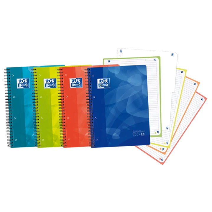 Oxford School Lagoon W&E A4+ Europeanbook - Tapa de Plastico - 80 Hojas - Separador Extraible - Write&Erase 1