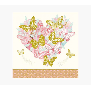 Pictura Tarjeta Arabesque - 16x16cm - Tematica Mariposas - Triptica sin Envoltorio - Incluye Sobre Blanco - Papel con Certificacion FSC