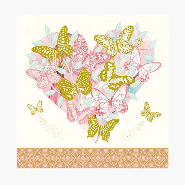 Pictura Tarjeta Arabesque - 16x16cm - Tematica Mariposas - Triptica sin Envoltorio - Incluye Sobre Blanco - Papel con Certificacion FSC 1