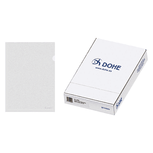 Dohe Caja de 100 Dossiers Uñero Basic 100 Micras - Tamaño A4 - Transparente