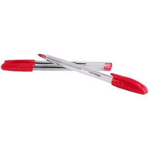 MKtape Pack de 36 Boligrafos Triangulares de Bola - Punta Redonda de 1.0mm - Escritura Suave - Color Rojo