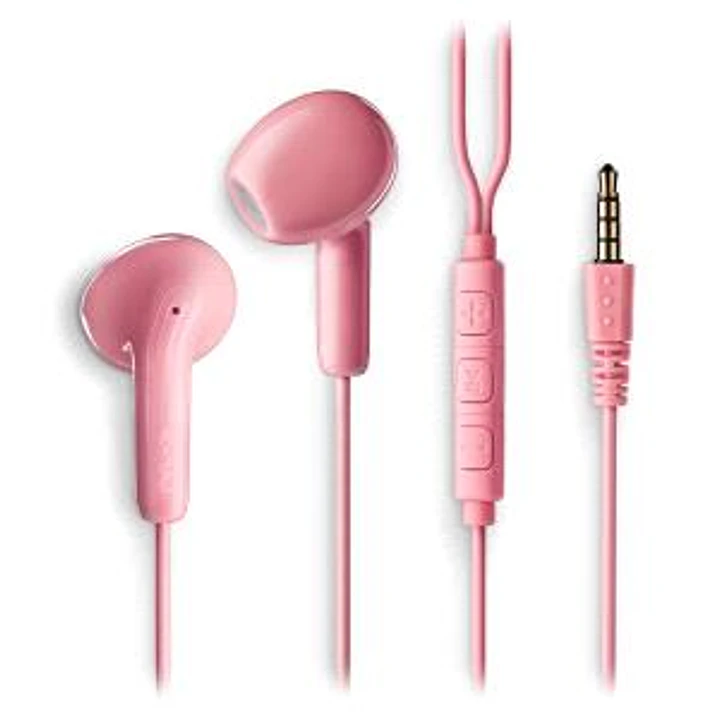NGS CROSS FLIP Auriculares Intraurales con Microfono - Jack 3,5mm - Boton Multifuncion - Color Rosa 1