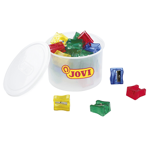 Jovi Jovicolor Bote de 25 Sacapuntas Maxi - Ideal para Ceras Jovicolor y Jovicolor Triwax - Apto para Formatos Maxi - Color Surtido