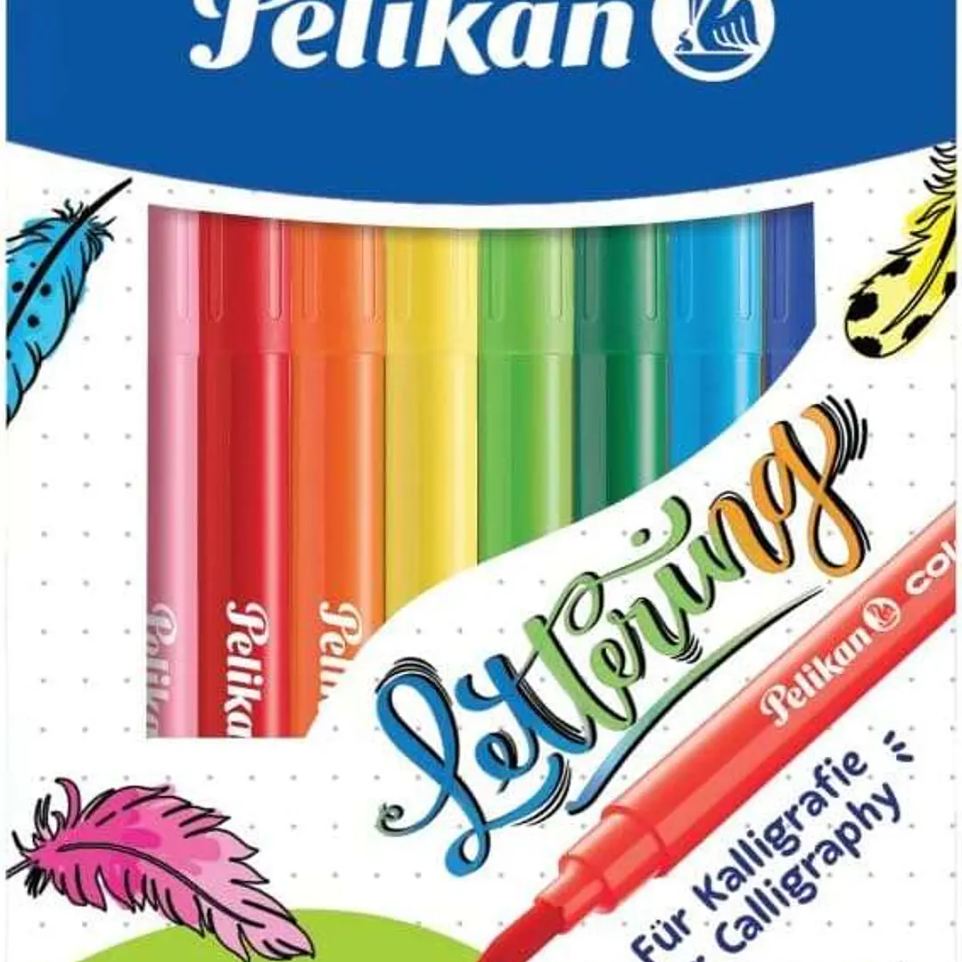 Pelikan Caja de 10 Rotuladores Brushpen - Punta de Pincel - Lavables 1