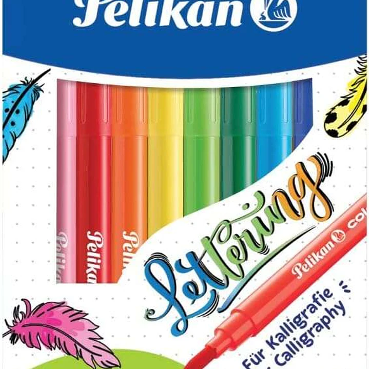Pelikan Caja de 10 Rotuladores Brushpen - Punta de Pincel - Lavables 1