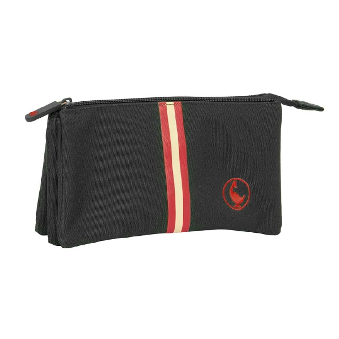 Safta el Ganso Basics Black Portatodo - 3 Compartimentos con Cremalleras - 0.6L - Bolsillo Interior - 220x30x120mm - Color Negro 1