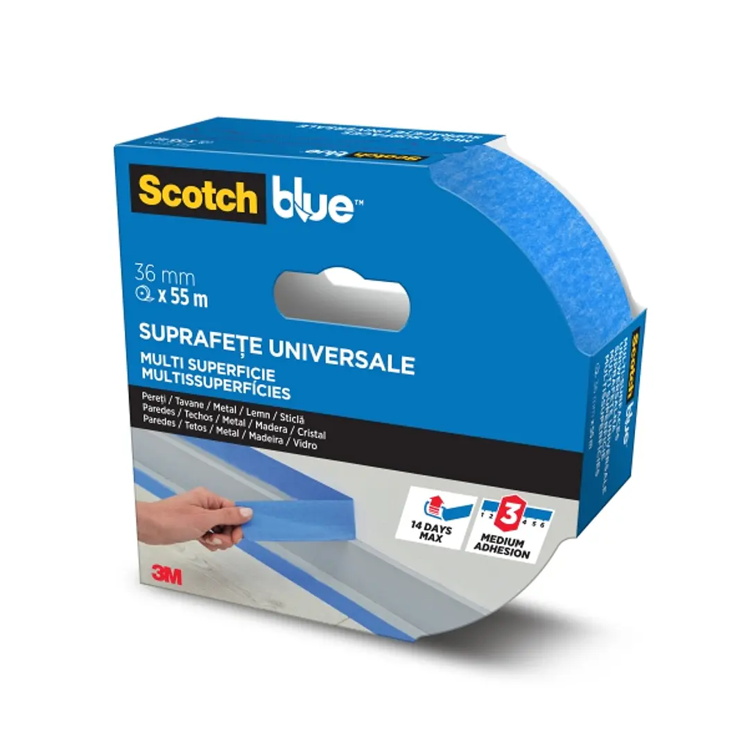 Scotchblue Cinta de Enmascarar - 36mm x 55m - 100% PEFC - Multisuperficie - Color Azul 1