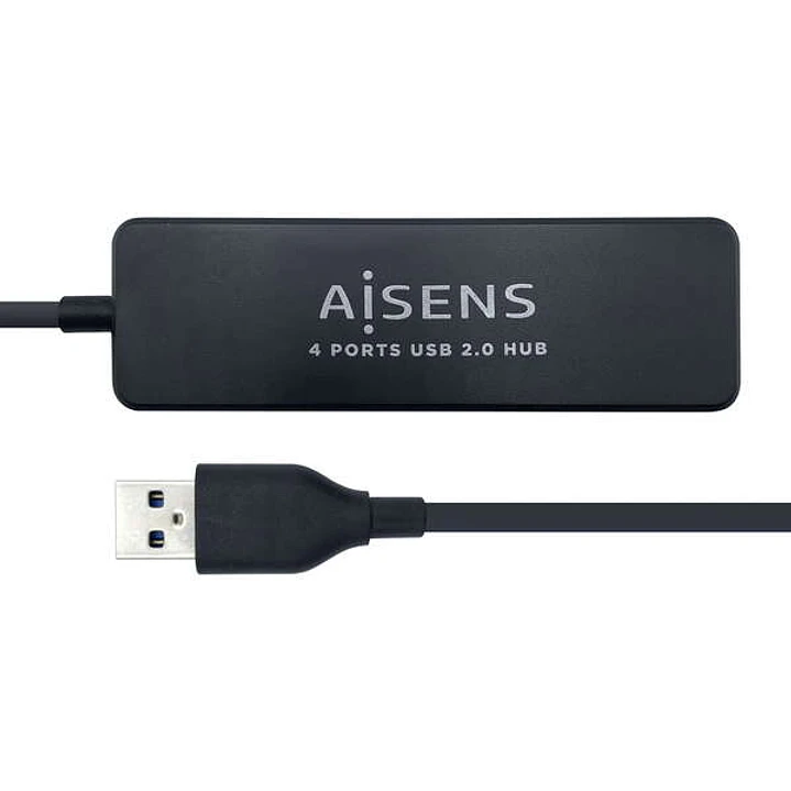 Aisens HUB USB 2.0 - Tipo A Macho a 4xTipo A Hembra - 30cm - Color Negro 1