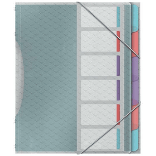 Esselte Colour'Breeze Clasificador con 6 Pestañas Multicolor - Para Formato A4 - 3 Solapas en la Contraportada - Polpropileno en Relieve - Cierre con 