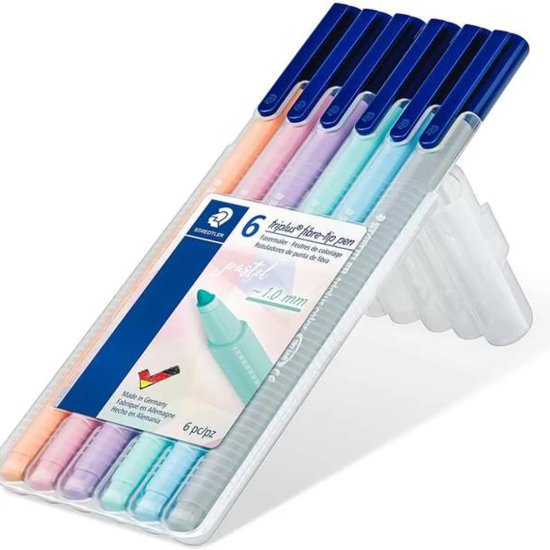 Staedtler Triplus Color 323 Pack de 6 Rotuladores de Punta Fina - Trazo 1mm Aprox - Tinta Base de Agua - Colores Surtidos 1
