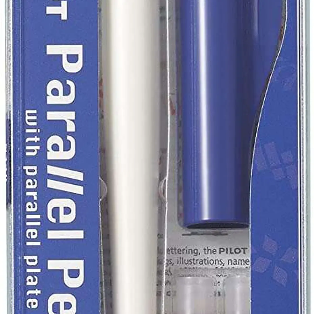 Pilot Pack de Pluma Estilografica Parallel Pen 6.0mm - Punta de Acero - Trazo de 6.0mm - 2 Recargas - Color Negro/Rojo 1