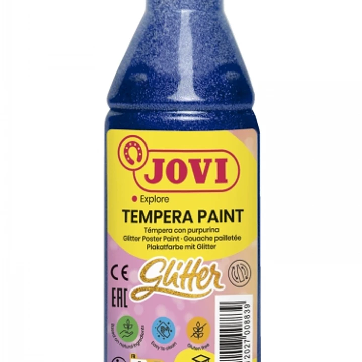 Jovi Glitter Tempera Liquida Base Agua 250ml - Particulas de Purpurina - Excelente Rendimiento - Secado Rapido - Fluidez Optima - Adherencia en Multip 1