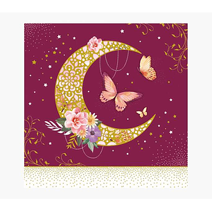 Pictura Tarjeta Arabesque - 16x16cm - Tematica Luna - Tarjeta Triptica - Incluye Sobre Blanco - Papel con Certificacion FSC