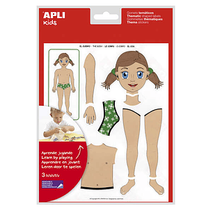 Apli Gomets Tematicos el Cuerpo - 156 Gomets - Desarrollados con Educadores - Ayudan a Identificar Partes del Cuerpo - Desarrolla Habilidades Motoras 