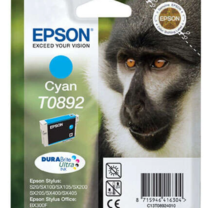 Epson T0892 Cyan Cartucho de Tinta Original - C13T08924011 1