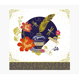 Pictura Tarjeta Arabesque - 16x16cm - Tematica de Diseño Arabe - Tarjeta Triptica sin Envoltorio - Incluye Sobre Blanco - Impresas en Papel con Certif