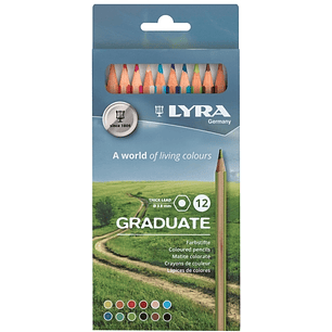Lyra Graduate Pack de 12 Lapices de Colores - Hexagonal - Color Negro