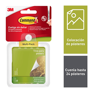Command Tiras Adhesivas para Posteres - Color Gris