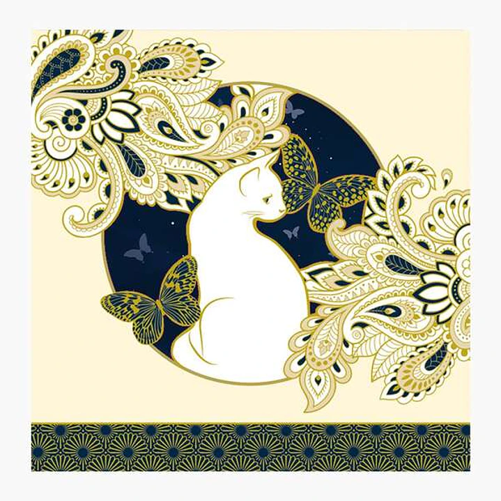 Pictura Tarjeta Arabesque - 16x16cm - Tematica Gatos - Tarjeta Triptica - Incluye Sobre Blanco - Papel con Certificacion FSC 1