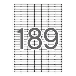 Apli Pack de 4.725 Etiquetas 25.4x10.0mm - 25 Hojas x 189 Etiquetas - Adhesivo Removible - Cantos Romos - Color Blanco