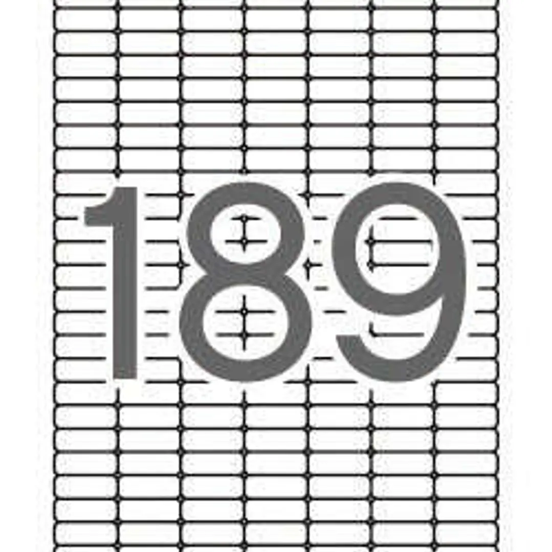 Apli Pack de 4.725 Etiquetas 25.4x10.0mm - 25 Hojas x 189 Etiquetas - Adhesivo Removible - Cantos Romos - Color Blanco 1