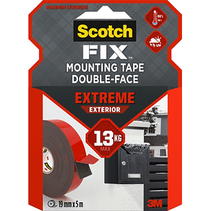 Scotch-Fix Cinta de Montaje para Exterior Extremo de Doble Cara - 19mm x 5m - Color Blanco