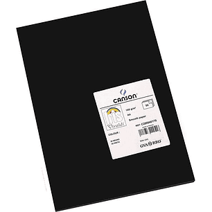 Canson Guarro Pack de 50 Cartulinas Iris A4 de 185g - 21x29.7cm - Color Negro