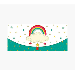 Pictura Tarjeta Money Cards - Tarjeta de Regalo Tipo Sobre Horizontal - Tematica Arcoiris - 21.3x9.6cm - Embolsada Individualmente en Celofan - Inclui